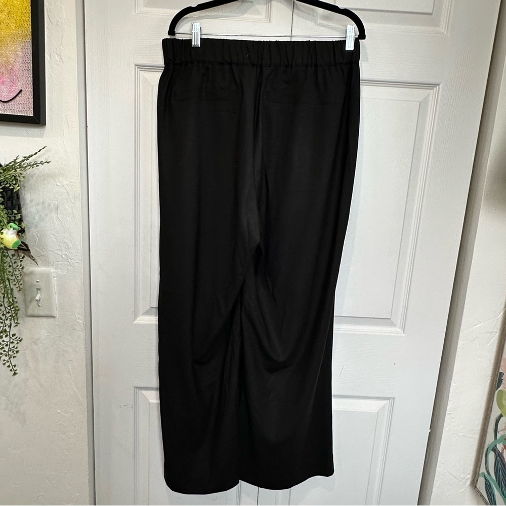 Wit & Wisdom Black Glen Pleated Skyrise Wide Leg Trousers Size 1X Like New